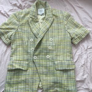 Maison Martin Margiela Yellow and Gray Plaid Blazer